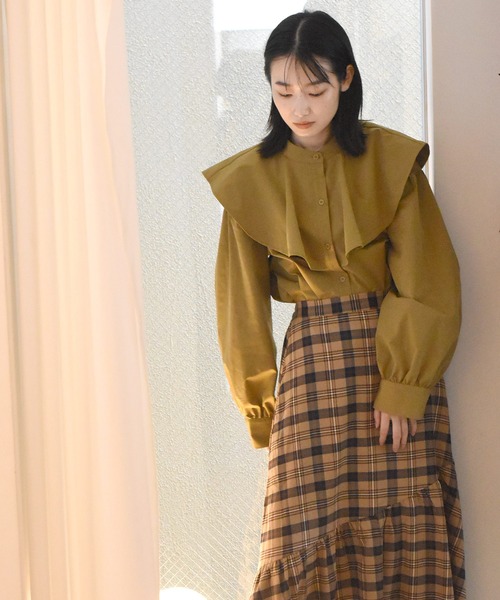 Alley by w closet（アリーバイダブルクローゼット）の「【Alley】フレア衿ブラウス（シャツ/ブラウス・レディース・ホワイト/ブラック/マスタード・FREE）」の21枚目の写真