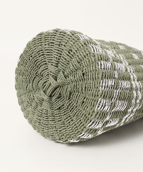 GeeRA（ジーラ）の「柄デザイン雑材バッグ（ハンドバッグ・レディース・ベージュ/グリーン・FREE）」の4枚目の写真