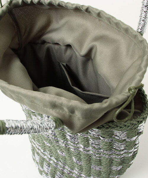 GeeRA（ジーラ）の「柄デザイン雑材バッグ（ハンドバッグ・レディース・ベージュ/グリーン・FREE）」の14枚目の写真