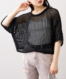 RASVOA | メッシュ半袖ショートプルオーバー(Tシャツ/カットソー)