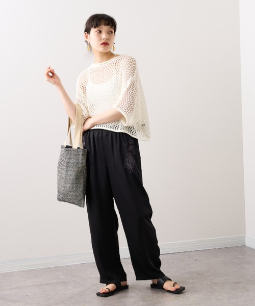 RASVOA（ラスボア）の「メッシュ半袖ショートプルオーバー（Tシャツ/カットソー・レディース・ブラック/オフホワイト・FREE）」の17枚目の写真