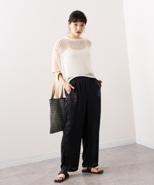 RASVOA（ラスボア）の「メッシュ半袖ショートプルオーバー（Tシャツ/カットソー・レディース・ブラック/オフホワイト・FREE）」の19枚目の写真