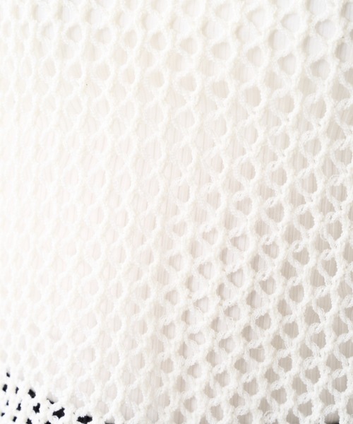 RASVOA（ラスボア）の「メッシュ半袖ショートプルオーバー（Tシャツ/カットソー・レディース・ブラック/オフホワイト・FREE）」の8枚目の写真