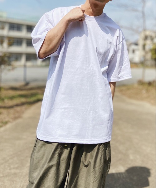 PRO CLUB (プロクラブ)の「PRO CLUB(プロクラブ) /6.5オンス スーパーヘビーウェイト クルーネック 半袖Tシャツ Heavyweight Cotton Short Sleeve Crew Neck T-Shirt(Tシャツ/カットソー・メンズ・ブラック/オリーブ/ホワイト/チャコール/ベージュ/ダークグリーン/グレー/ネイビー/ブラウン/グリーン/ピンク/オレンジ・L/M/XL/XXL)」の15枚目の写真
