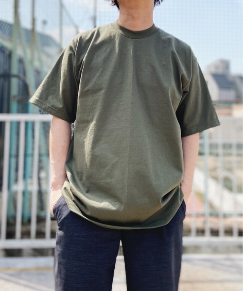 PRO CLUB (プロクラブ)の「PRO CLUB(プロクラブ) /6.5オンス スーパーヘビーウェイト クルーネック 半袖Tシャツ Heavyweight Cotton Short Sleeve Crew Neck T-Shirt(Tシャツ/カットソー・メンズ・ブラック/オリーブ/ホワイト/チャコール/ベージュ/ダークグリーン/グレー/ネイビー/ブラウン/グリーン/ピンク/オレンジ・L/M/XL/XXL)」の21枚目の写真