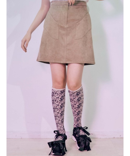 merry jenny（メリージェニー）の「surgeポケットミニスカート（スカート・レディース・ブルー/ベージュ/カーキ・FREE）」の5枚目の写真