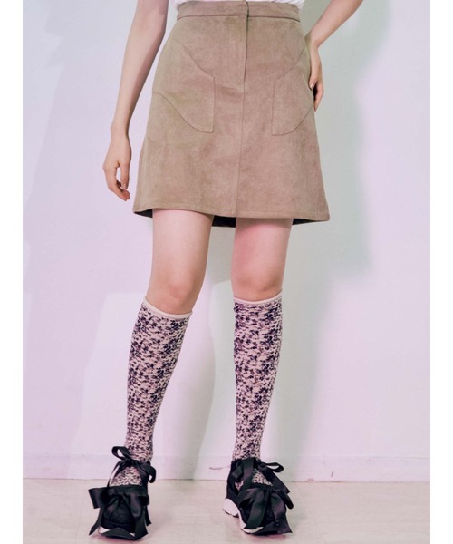 merry jenny（メリージェニー）の「surgeポケットミニスカート（スカート・レディース・ブルー/ベージュ/カーキ・FREE）」の6枚目の写真