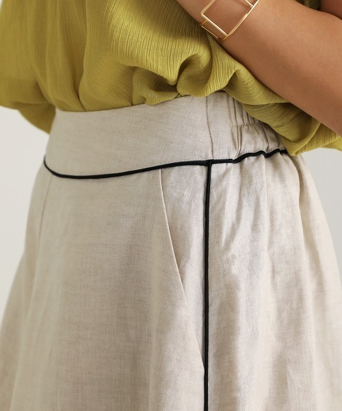 Bou Jeloud（ブージュルード）の「フレンチリネン◆パイピングスカート（スカート・レディース・ブラック/パープル/ナチュラル・38）」の17枚目の写真