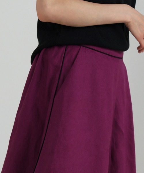 Bou Jeloud（ブージュルード）の「フレンチリネン◆パイピングスカート（スカート・レディース・ブラック/パープル/ナチュラル・38）」の22枚目の写真