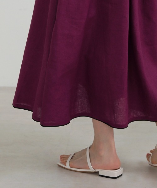 Bou Jeloud（ブージュルード）の「フレンチリネン◆パイピングスカート（スカート・レディース・ブラック/パープル/ナチュラル・38）」の20枚目の写真