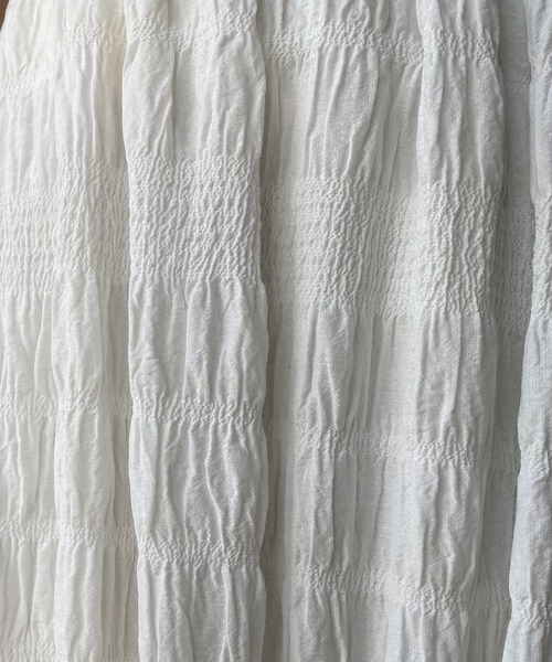 CAPRICIEUX LE'MAGE（カプリシューレマージュ）の「シャーリングマキシスカート（スカート・レディース・ホワイト/ブラック・FREE）」の12枚目の写真