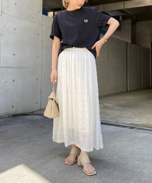 CAPRICIEUX LE'MAGE（カプリシューレマージュ）の「シャーリングマキシスカート（スカート・レディース・ホワイト/ブラック・FREE）」の22枚目の写真