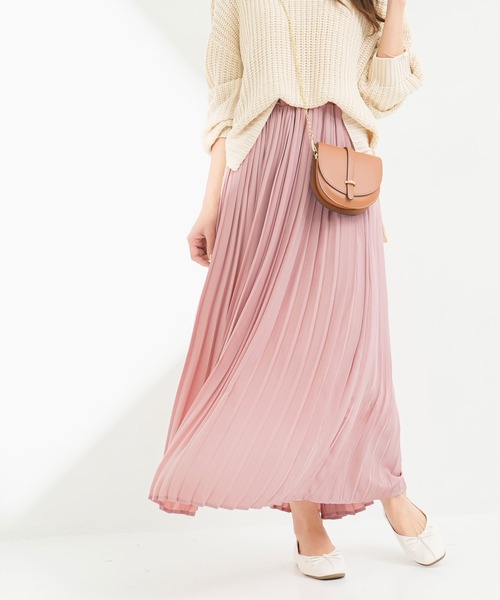 Newlyme（ニューリーミー）の「シフォンプリーツスカート（スカート・レディース・ブラック/ベージュ/ピンク/ブルー・MEDIUM/LARGE）」の18枚目の写真