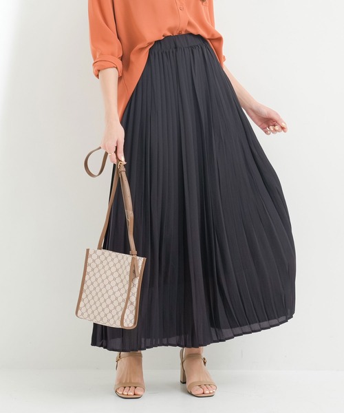 Newlyme（ニューリーミー）の「シフォンプリーツスカート（スカート・レディース・ブラック/ベージュ/ピンク/ブルー・MEDIUM/LARGE）」の15枚目の写真