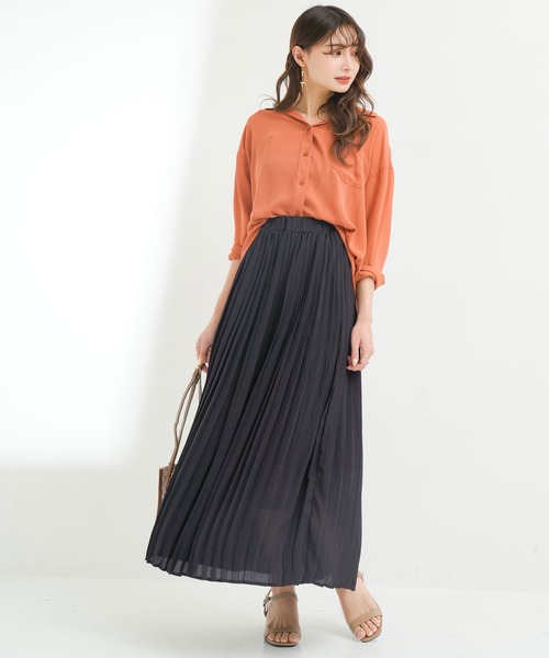 Newlyme（ニューリーミー）の「シフォンプリーツスカート（スカート・レディース・ブラック/ベージュ/ピンク/ブルー・MEDIUM/LARGE）」の13枚目の写真