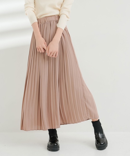 Newlyme（ニューリーミー）の「シフォンプリーツスカート（スカート・レディース・ブラック/ベージュ/ピンク/ブルー・MEDIUM/LARGE）」の11枚目の写真