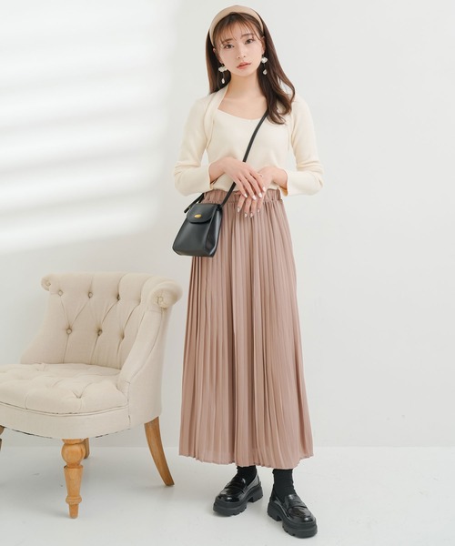 Newlyme（ニューリーミー）の「シフォンプリーツスカート（スカート・レディース・ブラック/ベージュ/ピンク/ブルー・MEDIUM/LARGE）」の10枚目の写真