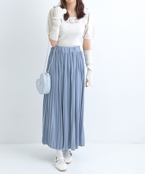 Newlyme（ニューリーミー）の「シフォンプリーツスカート（スカート・レディース・ブラック/ベージュ/ピンク/ブルー・MEDIUM/LARGE）」の22枚目の写真