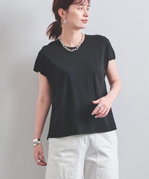 UNITED ARROWS（ユナイテッドアローズ）の「UBC シャイニー コンビ フレンチスリーブニット◆（ニット/セーター・レディース・ブラック/ネイビー/オフホワイト・FREE）」の5枚目の写真