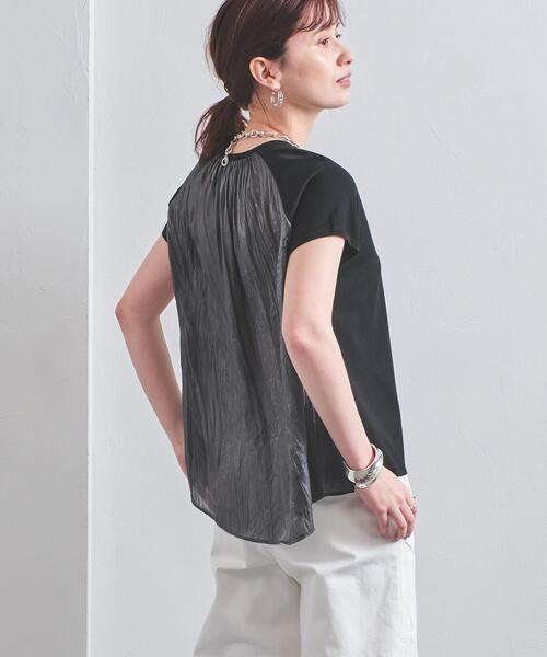 UNITED ARROWS（ユナイテッドアローズ）の「UBC シャイニー コンビ フレンチスリーブニット◆（ニット/セーター・レディース・ブラック/ネイビー/オフホワイト・FREE）」の11枚目の写真