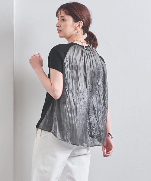 UNITED ARROWS（ユナイテッドアローズ）の「UBC シャイニー コンビ フレンチスリーブニット◆（ニット/セーター・レディース・ブラック/ネイビー/オフホワイト・FREE）」の8枚目の写真