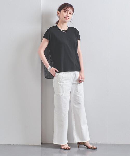 UNITED ARROWS（ユナイテッドアローズ）の「UBC シャイニー コンビ フレンチスリーブニット◆（ニット/セーター・レディース・ブラック/ネイビー/オフホワイト・FREE）」の10枚目の写真