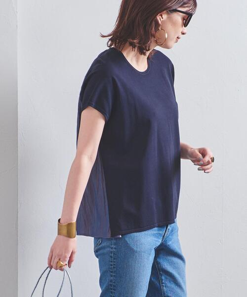 UNITED ARROWS（ユナイテッドアローズ）の「UBC シャイニー コンビ フレンチスリーブニット◆（ニット/セーター・レディース・ブラック/ネイビー/オフホワイト・FREE）」の13枚目の写真