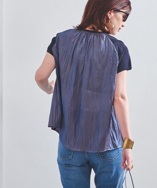 UNITED ARROWS（ユナイテッドアローズ）の「UBC シャイニー コンビ フレンチスリーブニット◆（ニット/セーター・レディース・ブラック/ネイビー/オフホワイト・FREE）」の7枚目の写真