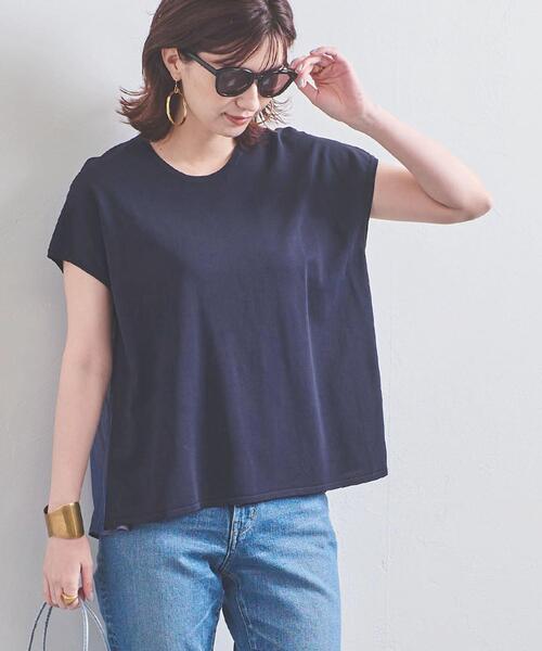 UNITED ARROWS（ユナイテッドアローズ）の「UBC シャイニー コンビ フレンチスリーブニット◆（ニット/セーター・レディース・ブラック/ネイビー/オフホワイト・FREE）」の9枚目の写真