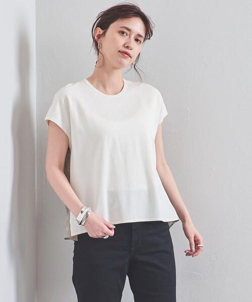 UNITED ARROWS（ユナイテッドアローズ）の「UBC シャイニー コンビ フレンチスリーブニット◆（ニット/セーター・レディース・ブラック/ネイビー/オフホワイト・FREE）」の6枚目の写真