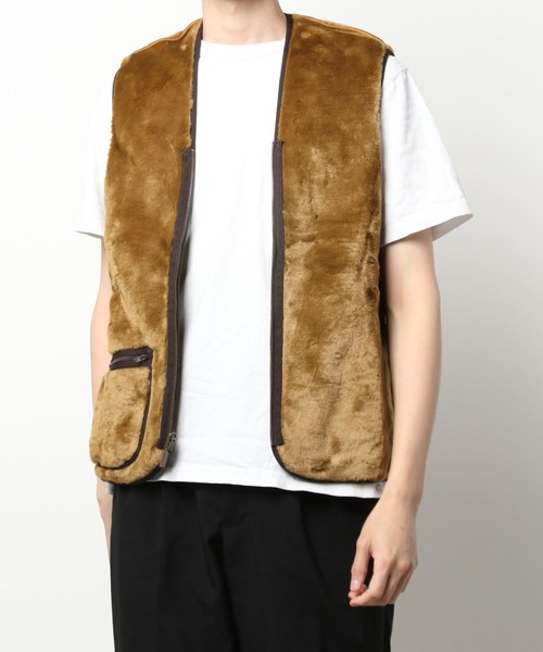 Barbour（バブアー）の「BARBOUR/バブアー/ウォームパイルウェストコート ジップインライナーMLI0004/WARM PILE WAISTCOAT ZIPIN LINER(MLI0004)（ベスト・メンズ・ブラウン・40/38/36）」の4枚目の写真