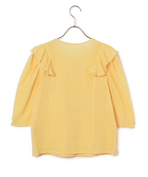 MADEMOISELLE ROPE'(マドモアゼル ロペ)の「【洗える】ラッフルコットンブラウス(シャツ/ブラウス・レディース・イエロー/ホワイト/ブラック/サックスブルー・38)」の11枚目の写真