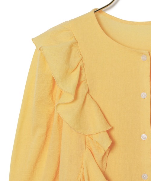 MADEMOISELLE ROPE'(マドモアゼル ロペ)の「【洗える】ラッフルコットンブラウス(シャツ/ブラウス・レディース・イエロー/ホワイト/ブラック/サックスブルー・38)」の13枚目の写真