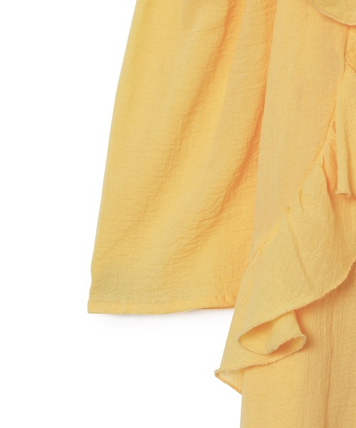 MADEMOISELLE ROPE'(マドモアゼル ロペ)の「【洗える】ラッフルコットンブラウス(シャツ/ブラウス・レディース・イエロー/ホワイト/ブラック/サックスブルー・38)」の14枚目の写真