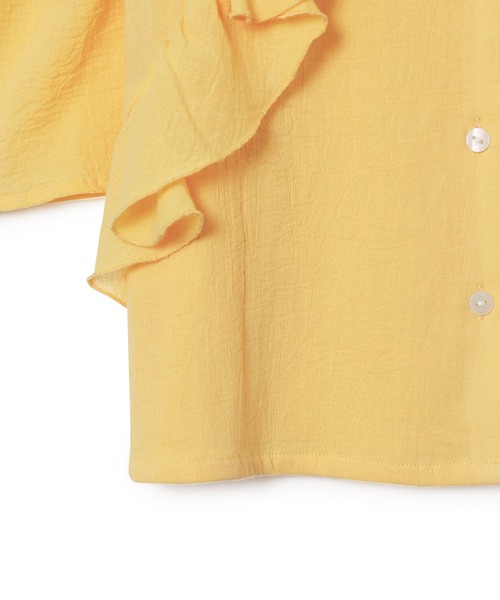 MADEMOISELLE ROPE'(マドモアゼル ロペ)の「【洗える】ラッフルコットンブラウス(シャツ/ブラウス・レディース・イエロー/ホワイト/ブラック/サックスブルー・38)」の15枚目の写真