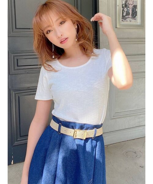 RESEXXY（リゼクシー）の「メタルバックル異素材ベルト（ベルト・レディース・ブラック/ブラウン/アイボリー・FREE）」の5枚目の写真