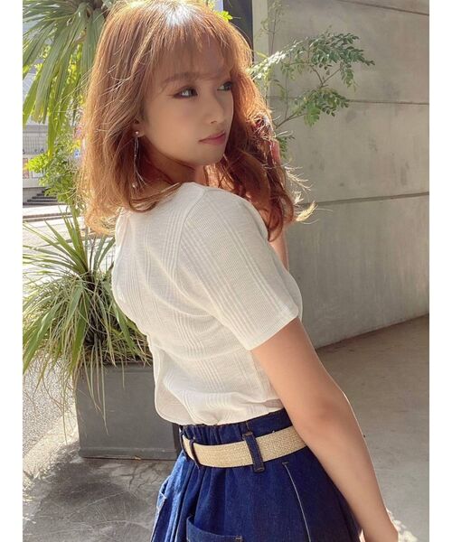 RESEXXY（リゼクシー）の「メタルバックル異素材ベルト（ベルト・レディース・ブラック/ブラウン/アイボリー・FREE）」の6枚目の写真