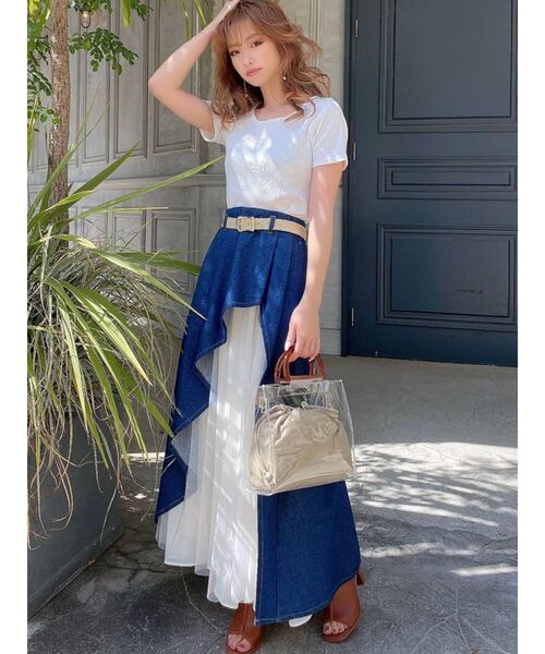 RESEXXY（リゼクシー）の「メタルバックル異素材ベルト（ベルト・レディース・ブラック/ブラウン/アイボリー・FREE）」の8枚目の写真