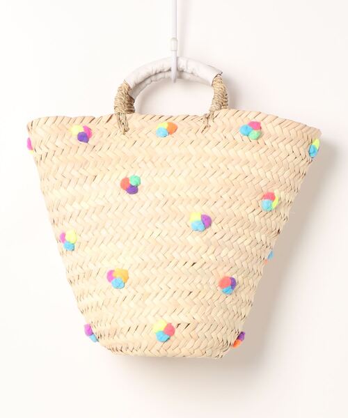 Fatima morocco(ファティマモロッコ)の「【Fatima Morocco】ドットバケツバスケット(かごバッグ・レディース・ブラック/マルチ・FREE)」の2枚目の写真