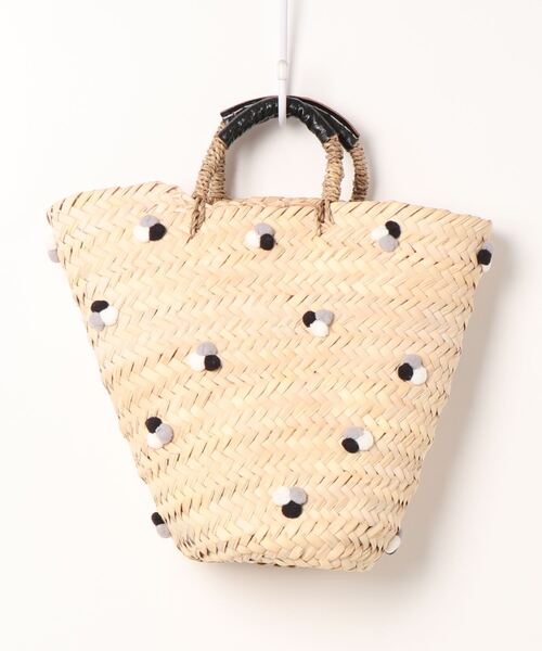 Fatima morocco(ファティマモロッコ)の「【Fatima Morocco】ドットバケツバスケット(かごバッグ・レディース・ブラック/マルチ・FREE)」の3枚目の写真