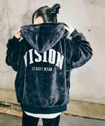 VISION STREET WEAR エコファーフードブルゾン