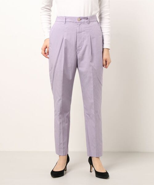 JOURNAL STANDARD（ジャーナルスタンダード）の「フロントタック ストレートアンクルパンツ（その他パンツ・レディース・パープル/ホワイト×ホワイト/ブラック・38/36）」の17枚目の写真