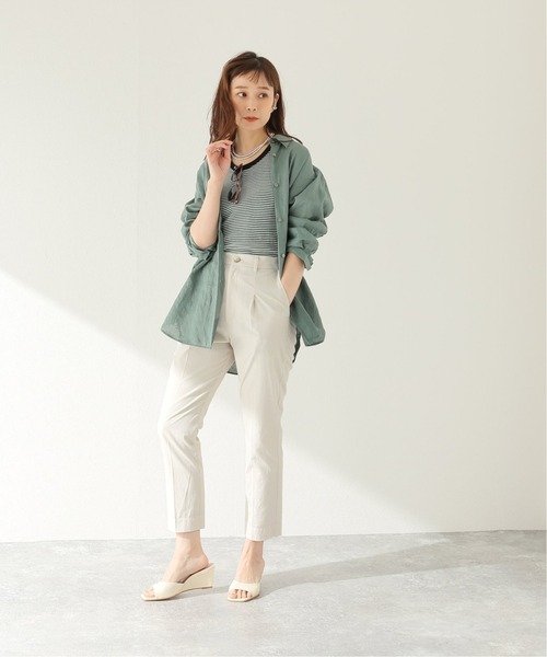 JOURNAL STANDARD（ジャーナルスタンダード）の「フロントタック ストレートアンクルパンツ（その他パンツ・レディース・パープル/ホワイト×ホワイト/ブラック・38/36）」の7枚目の写真