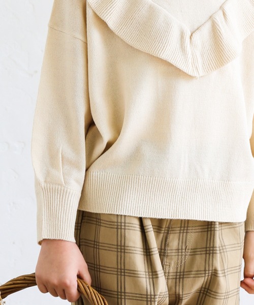 pairmanon（ペアマノン）の「【ママとおそろい】フリル長袖ニットプルオーバー（ニット/セーター・キッズ・ピンク/ブルー系その他3/ブラック/ミント/モカ/ベージュ/アイボリー・140/150/120/100/130/90/110）」の15枚目の写真