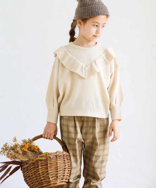 pairmanon（ペアマノン）の「【ママとおそろい】フリル長袖ニットプルオーバー（ニット/セーター・キッズ・ピンク/ブルー系その他3/ブラック/ミント/モカ/ベージュ/アイボリー・140/150/120/100/130/90/110）」の21枚目の写真