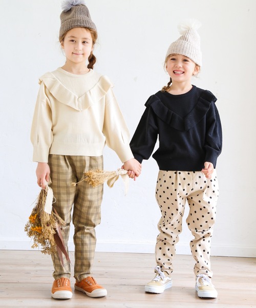 pairmanon（ペアマノン）の「【ママとおそろい】フリル長袖ニットプルオーバー（ニット/セーター・キッズ・ピンク/ブルー系その他3/ブラック/ミント/モカ/ベージュ/アイボリー・140/150/120/100/130/90/110）」の19枚目の写真