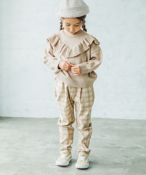 pairmanon（ペアマノン）の「【ママとおそろい】フリル長袖ニットプルオーバー（ニット/セーター・キッズ・ピンク/ブルー系その他3/ブラック/ミント/モカ/ベージュ/アイボリー・140/150/120/100/130/90/110）」の9枚目の写真