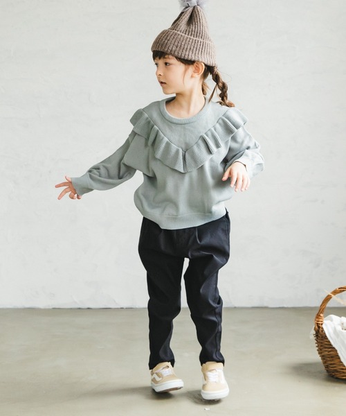 pairmanon（ペアマノン）の「【ママとおそろい】フリル長袖ニットプルオーバー（ニット/セーター・キッズ・ピンク/ブルー系その他3/ブラック/ミント/モカ/ベージュ/アイボリー・140/150/120/100/130/90/110）」の20枚目の写真