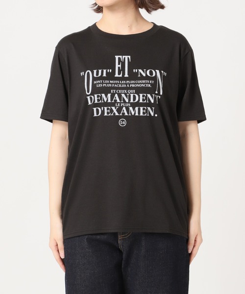 SLOBE IENA（スローブイエナ）の「Oui et nonグラフィックTEE【手洗い可能】◆（Tシャツ/カットソー・レディース・ホワイト/グレー・FREE）」の3枚目の写真