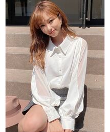 RESEXXY | シアー袖切替シャツ(シャツ/ブラウス)